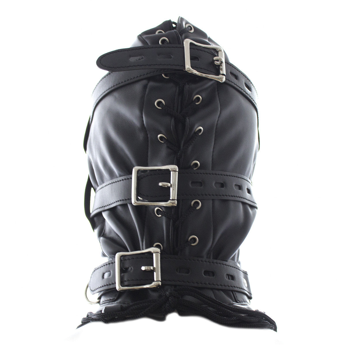 Wholesale BDSM Black Mask with Phallic Gag Back View