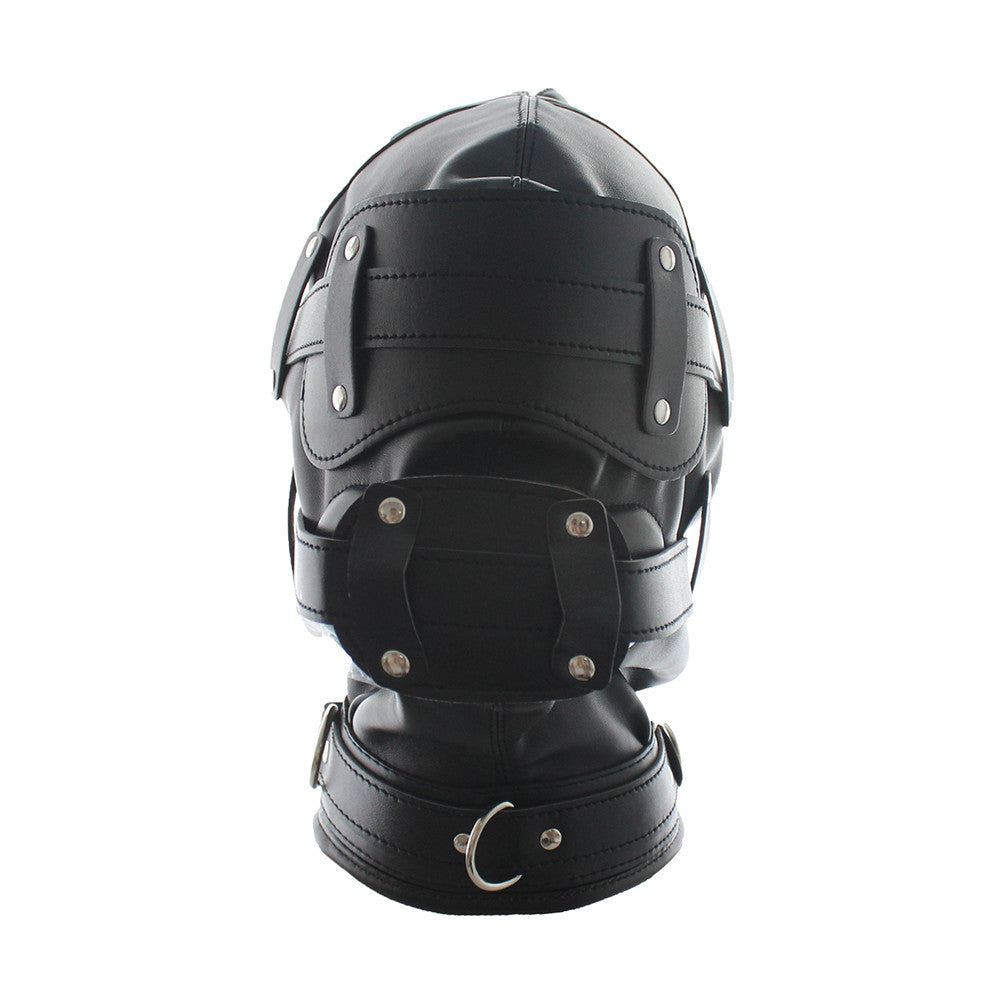 Wholesale BDSM Black Mask with Phallic Gag Front View