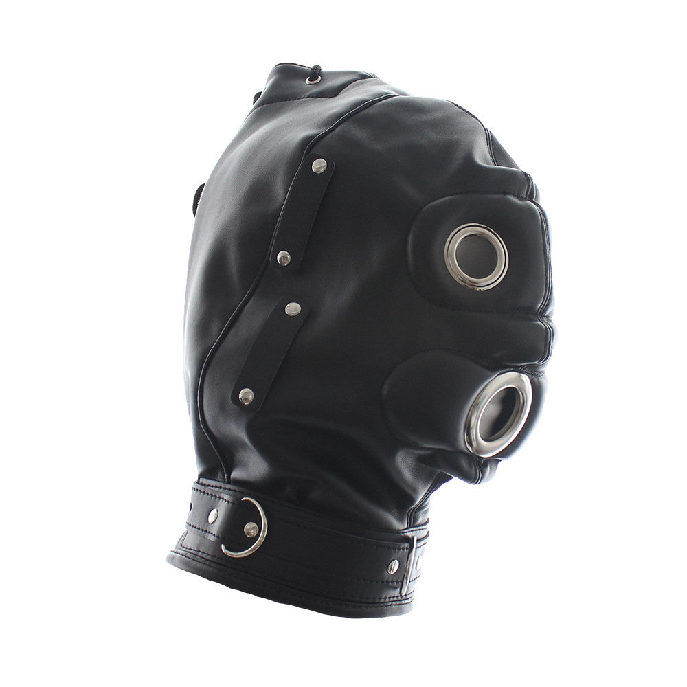 Wholesale BDSM Black Mask with Phallic Gag Side Show